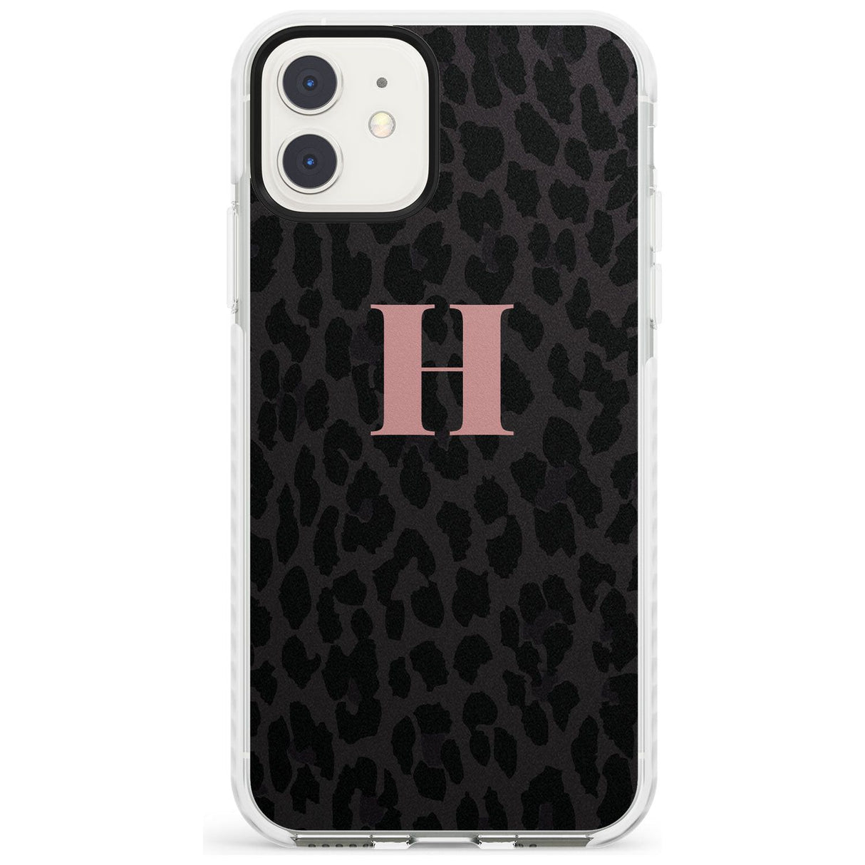 Small Pink Leopard Monogram Impact Phone Case for iPhone 11