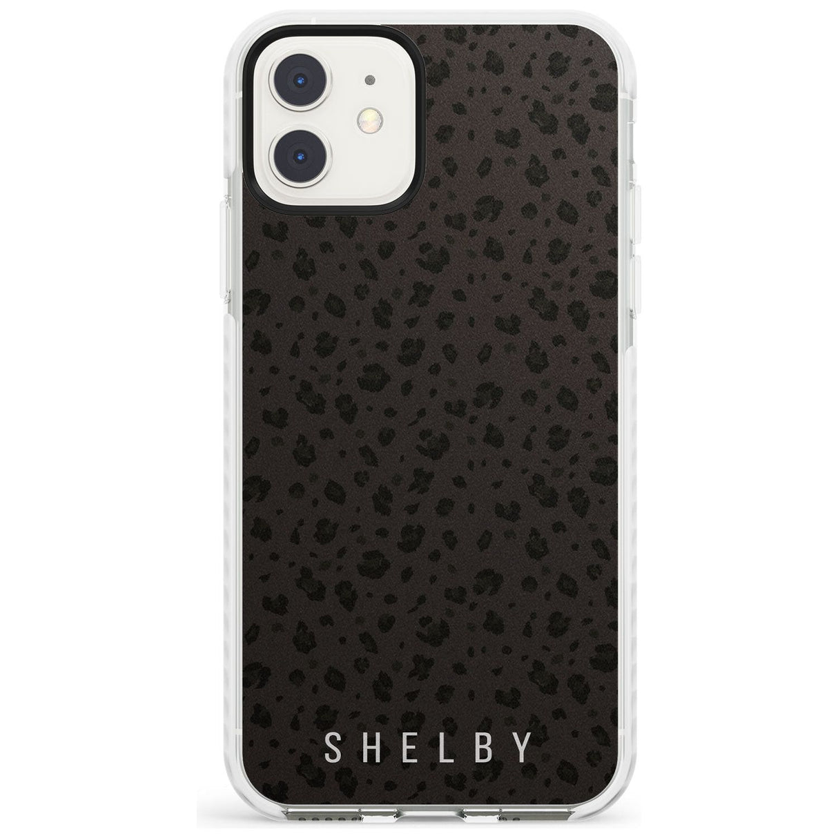 Minimal Lettering Dark Leopard Impact Phone Case for iPhone 11