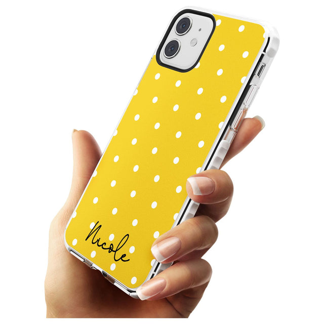 Custom Yellow Polka Dot iPhone Case   Custom Phone Case - Case Warehouse