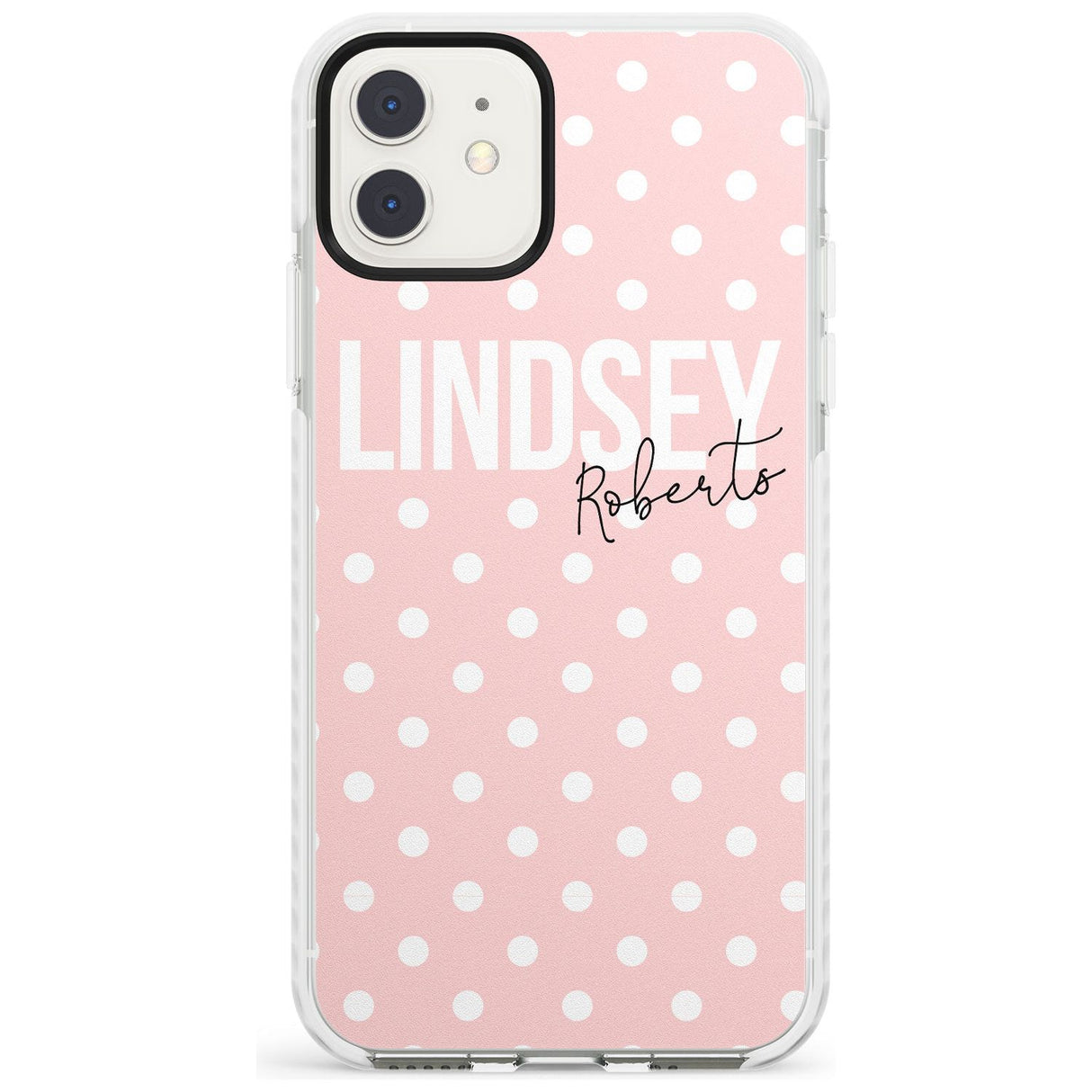 Custom Pink Polka iPhone Case  Impact Case Custom Phone Case - Case Warehouse