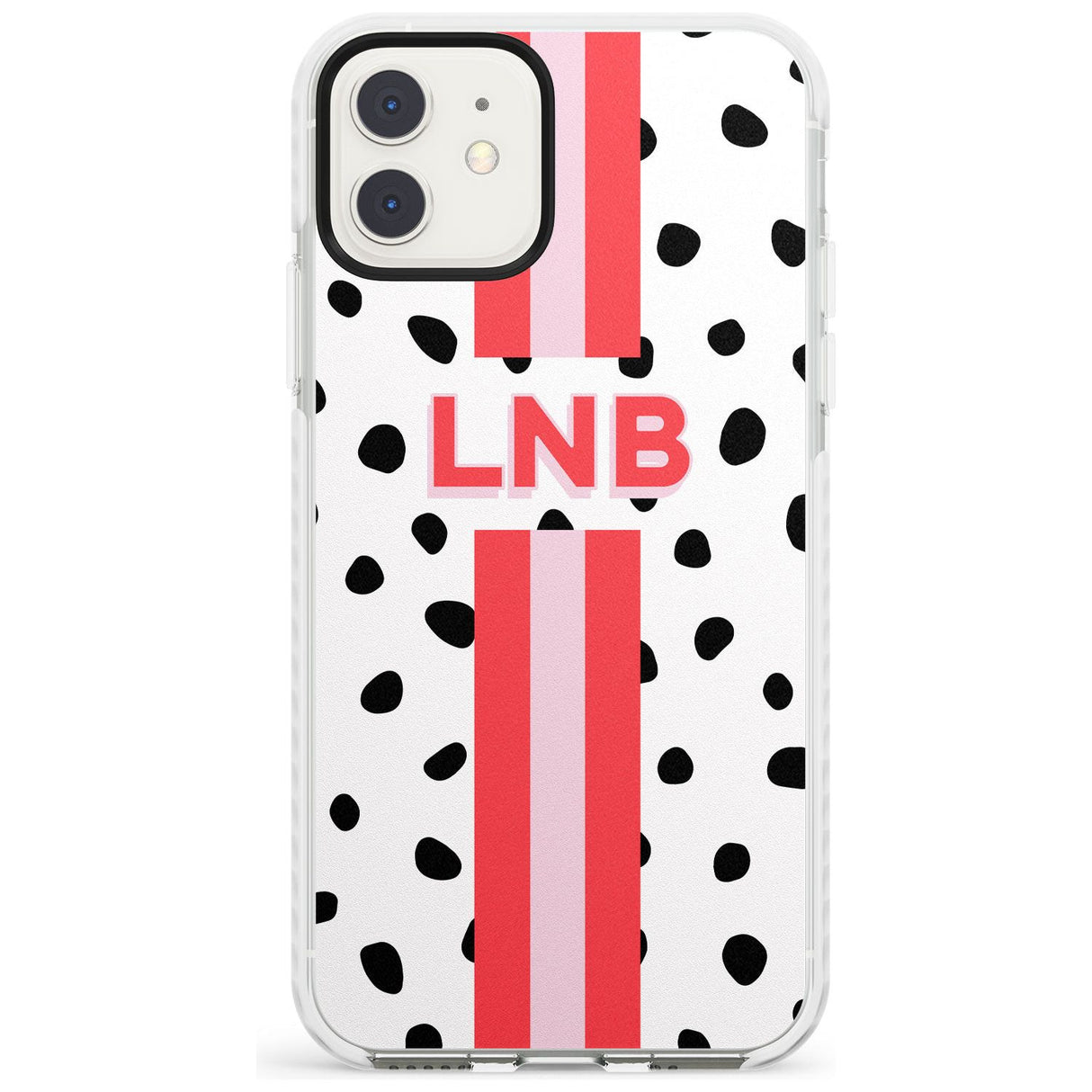 Custom Polka & Pink Stripe iPhone Case  Impact Case Custom Phone Case - Case Warehouse