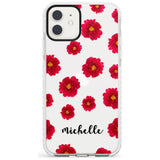 Red Peonies & Cursive iPhone Case  Impact Case Custom Phone Case - Case Warehouse