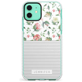 Light Floral Pattern & Stripes Slim TPU Phone Case for iPhone 11