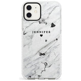 Personalised Black & White Marble Slim TPU Phone Case for iPhone 11