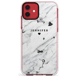 Personalised Black & White Marble Slim TPU Phone Case for iPhone 11