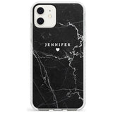 Personalised Black Marble Slim TPU Phone Case for iPhone 11