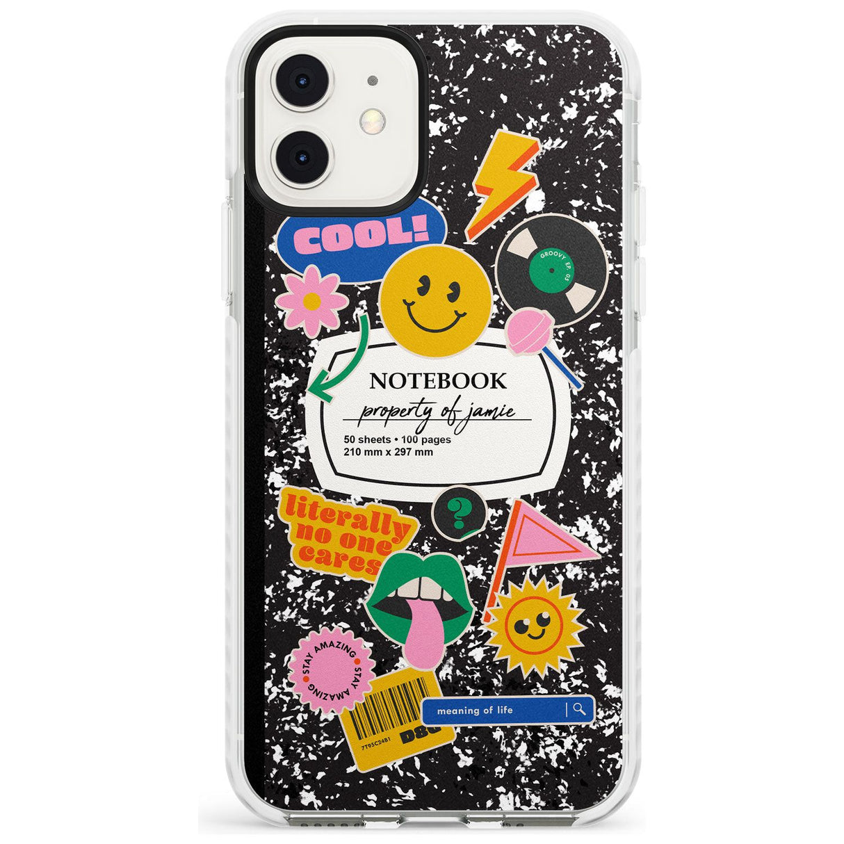 Custom Notebook Cover with Stickers Slim TPU Phone Case for iPhone 11