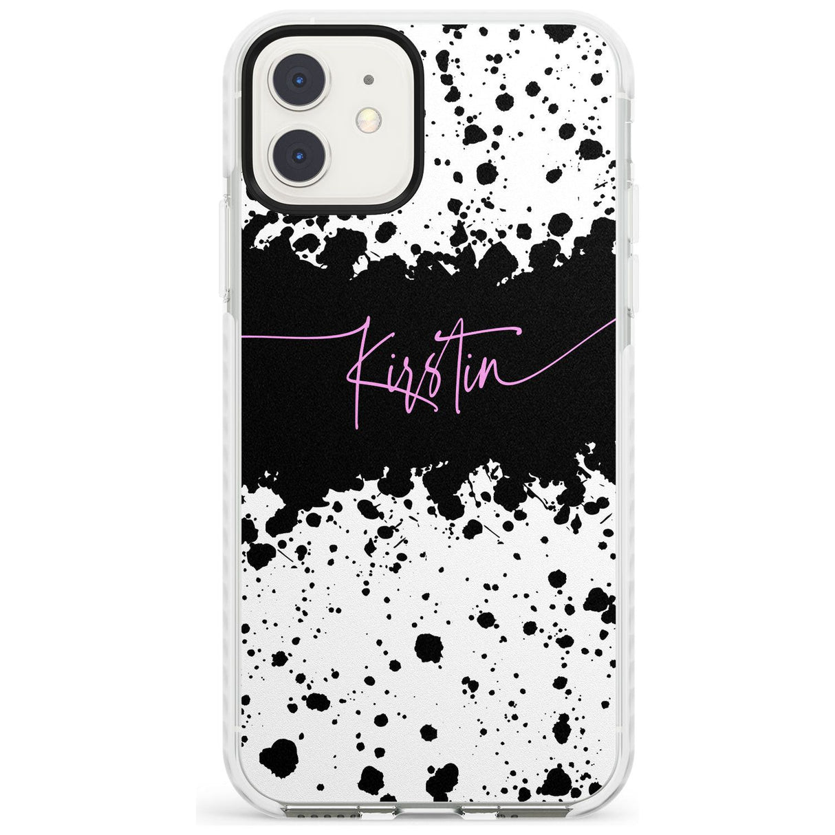 Black & White Paint Splatters iPhone Case  Impact Case Custom Phone Case - Case Warehouse