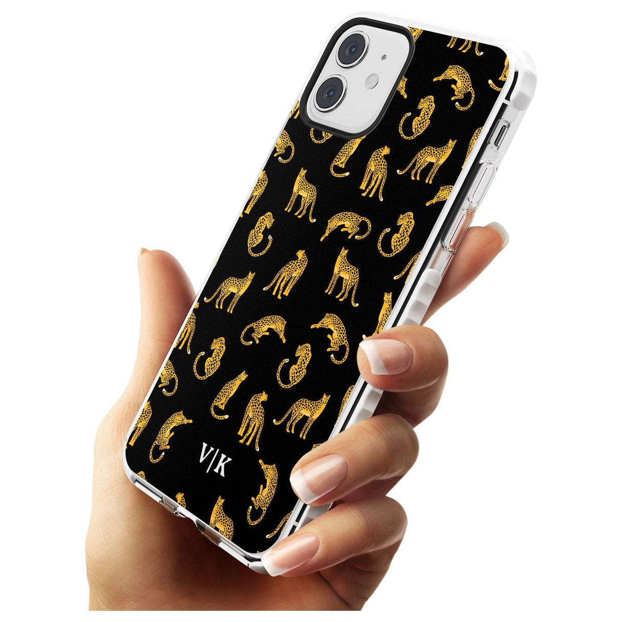 Personalised Cheetah Pattern: Black Slim TPU Phone Case for iPhone 11