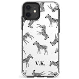 Personalised Zebra Pattern Slim TPU Phone Case for iPhone 11