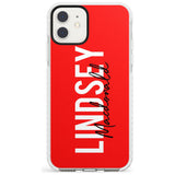 Bold Custom Name: Red Impact Phone Case for iPhone 11