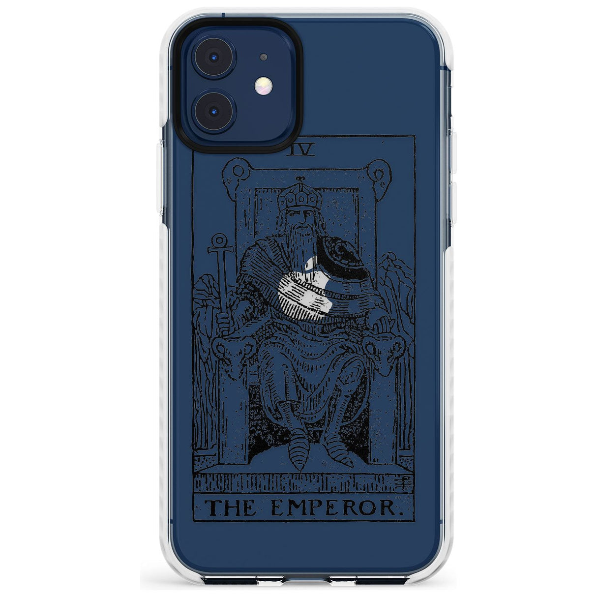 The Emperor Tarot Card - Transparent Slim TPU Phone Case for iPhone 11