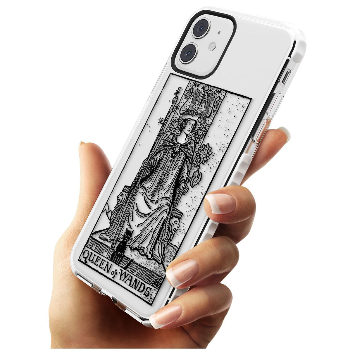 Queen of Wands Tarot Card - Transparent Slim TPU Phone Case for iPhone 11