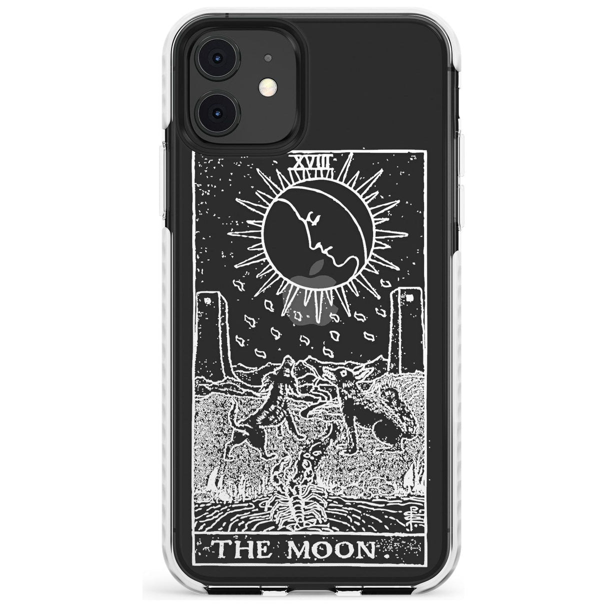 The Moon Tarot Card - White Transparent Slim TPU Phone Case for iPhone 11