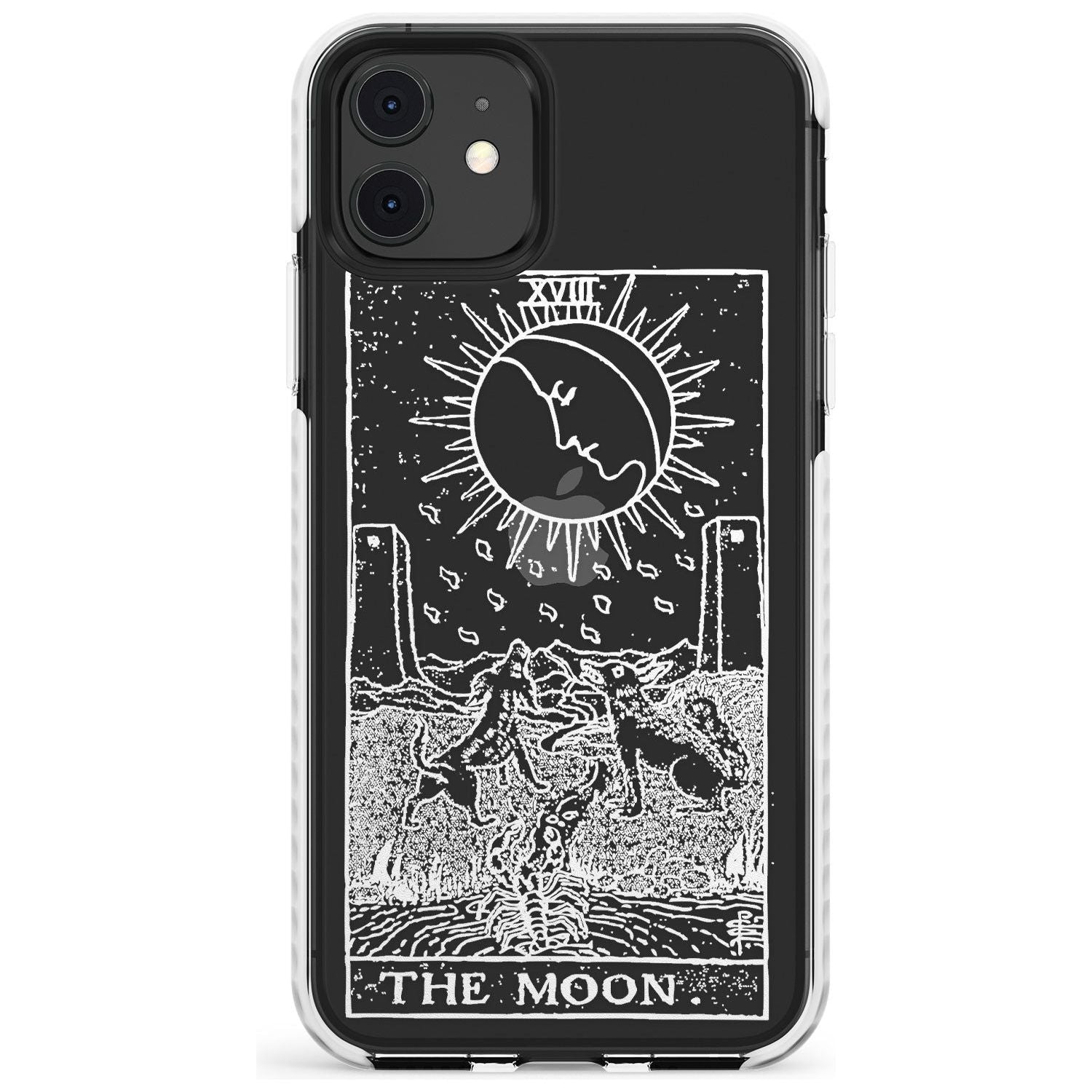 The Moon Tarot Card - White Transparent Slim TPU Phone Case for iPhone 11