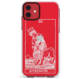 Strength Tarot Card - White Transparent Slim TPU Phone Case for iPhone 11