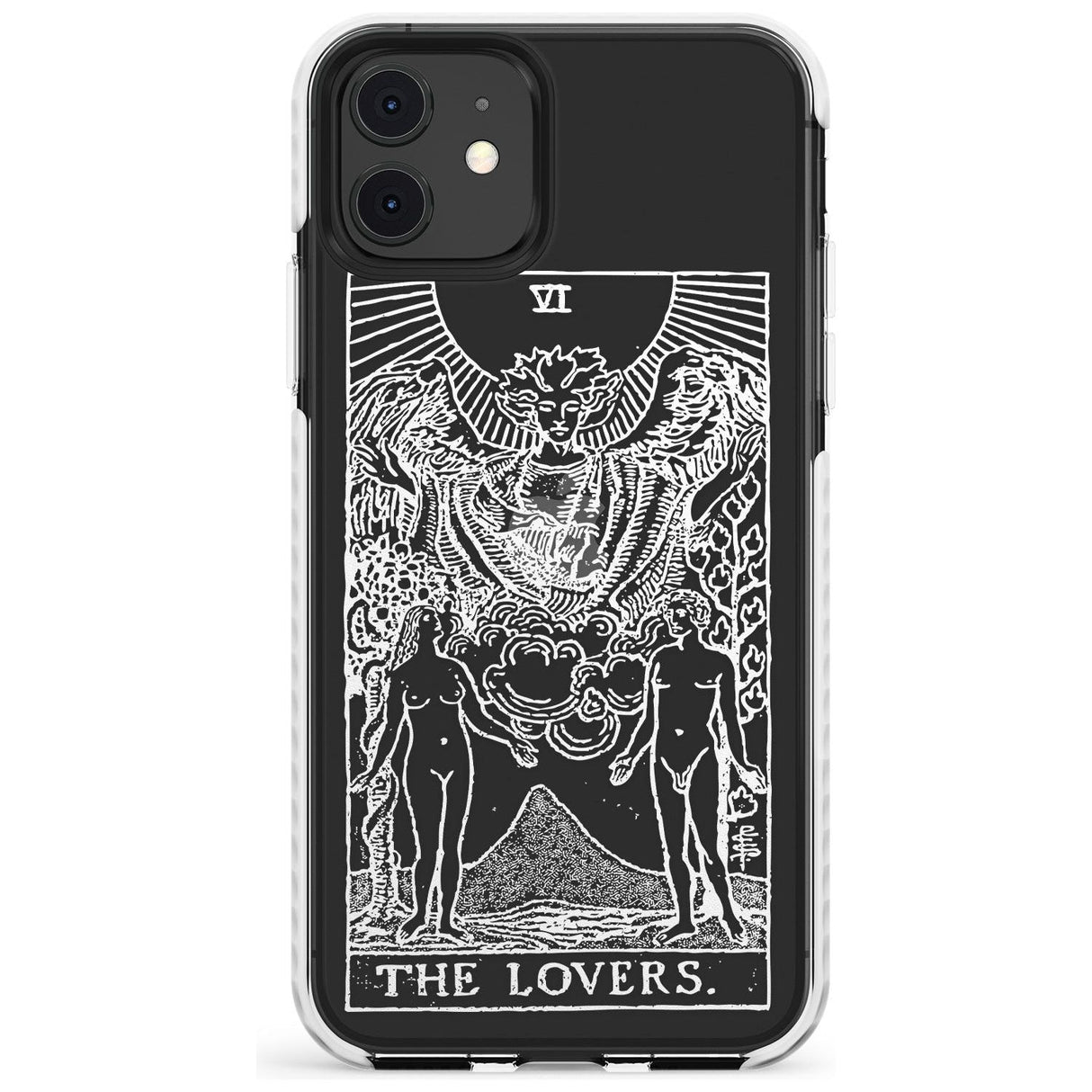 The Lovers Tarot Card - White Transparent Slim TPU Phone Case for iPhone 11