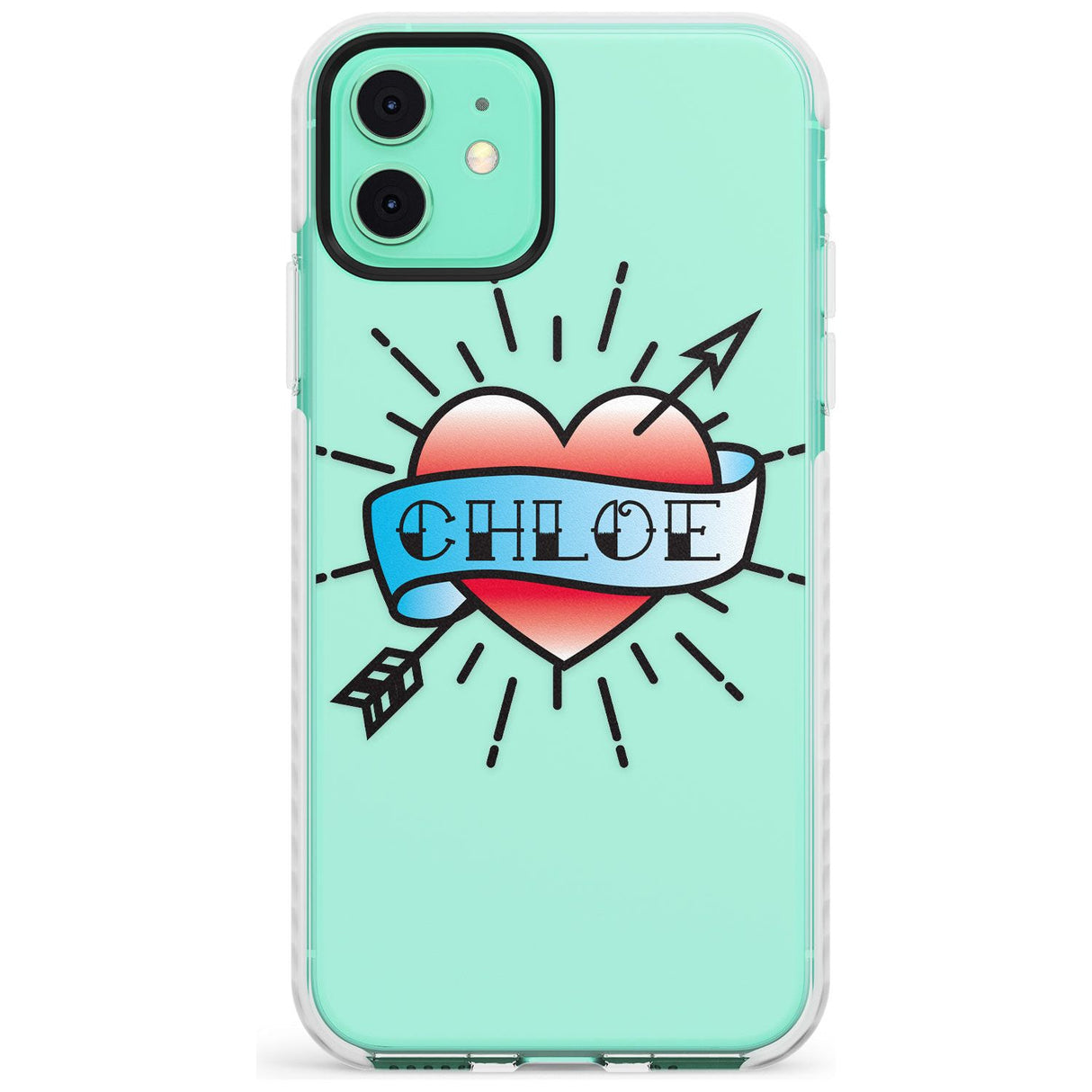 Custom Heart Tattoo Slim TPU Phone Case for iPhone 11