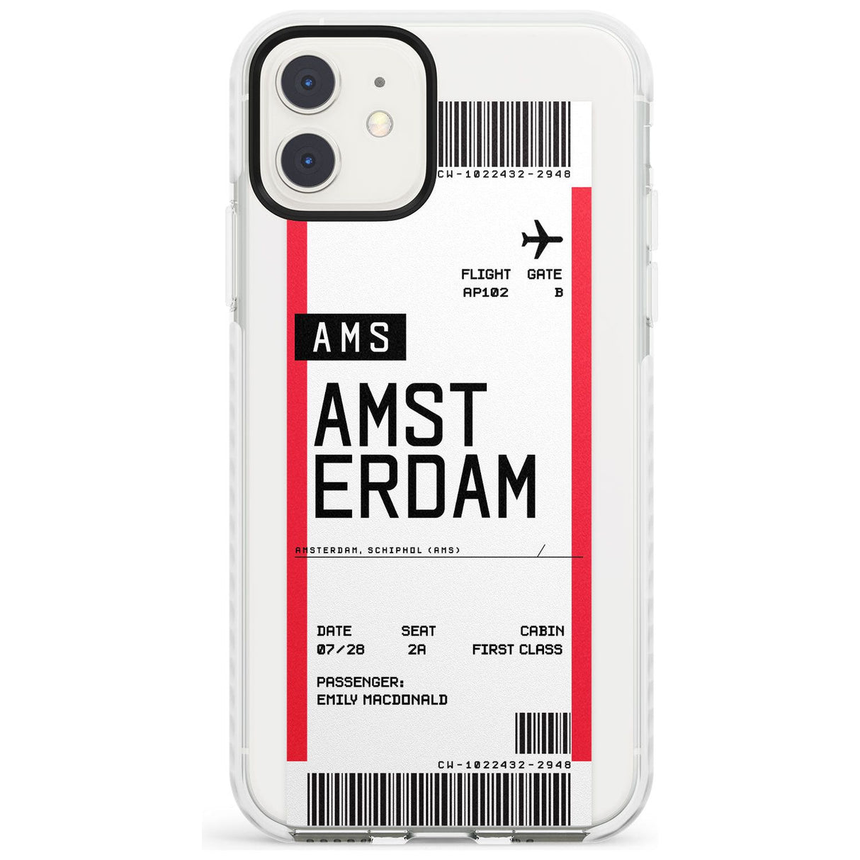 Amsterdam Boarding Pass iPhone Case  Impact Case Custom Phone Case - Case Warehouse