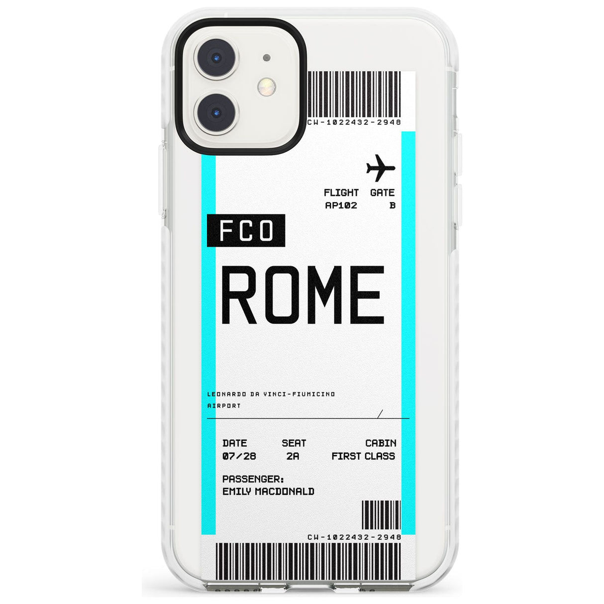 Rome Boarding Pass iPhone Case  Impact Case Custom Phone Case - Case Warehouse