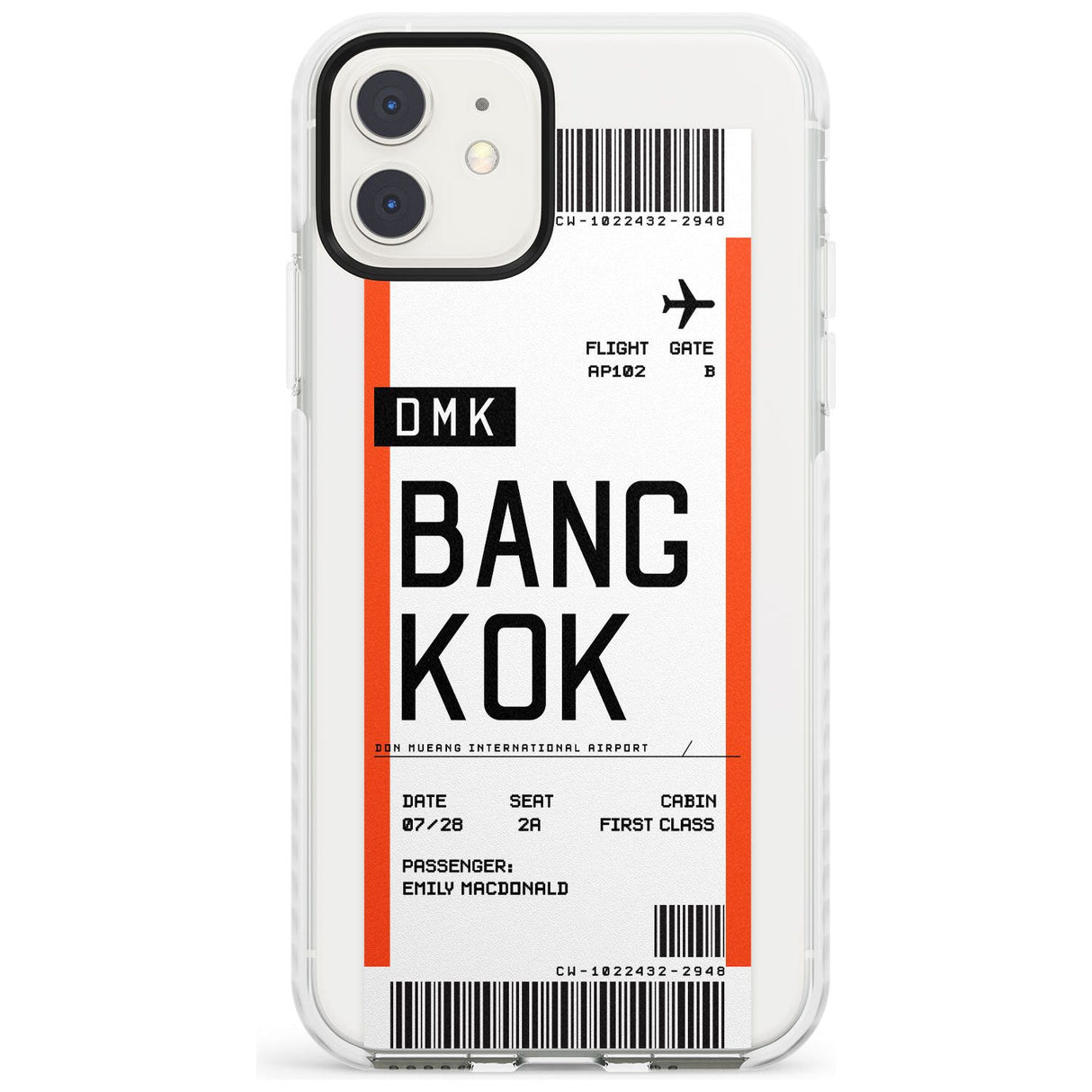 Bangkok Boarding Pass iPhone Case  Impact Case Custom Phone Case - Case Warehouse