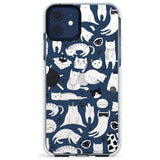 Cartoon Cat Collage - Black & White Slim TPU Phone Case for iPhone 11