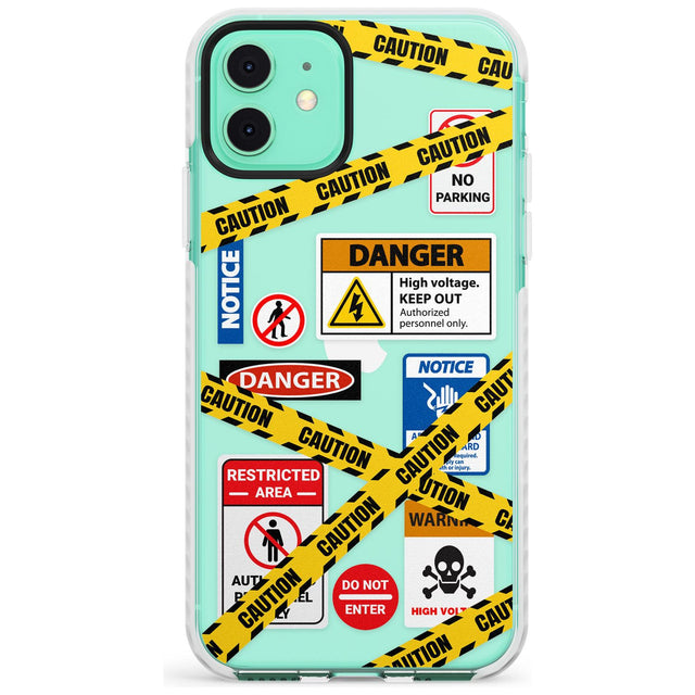 CAUTION Slim TPU Phone Case for iPhone 11