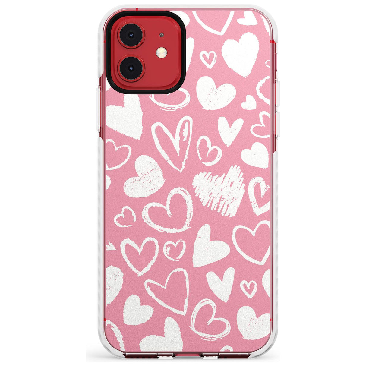 Chalk Hearts Impact Phone Case for iPhone 11