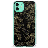 Black and Gold Dragon Pattern Impact Phone Case for iPhone 11