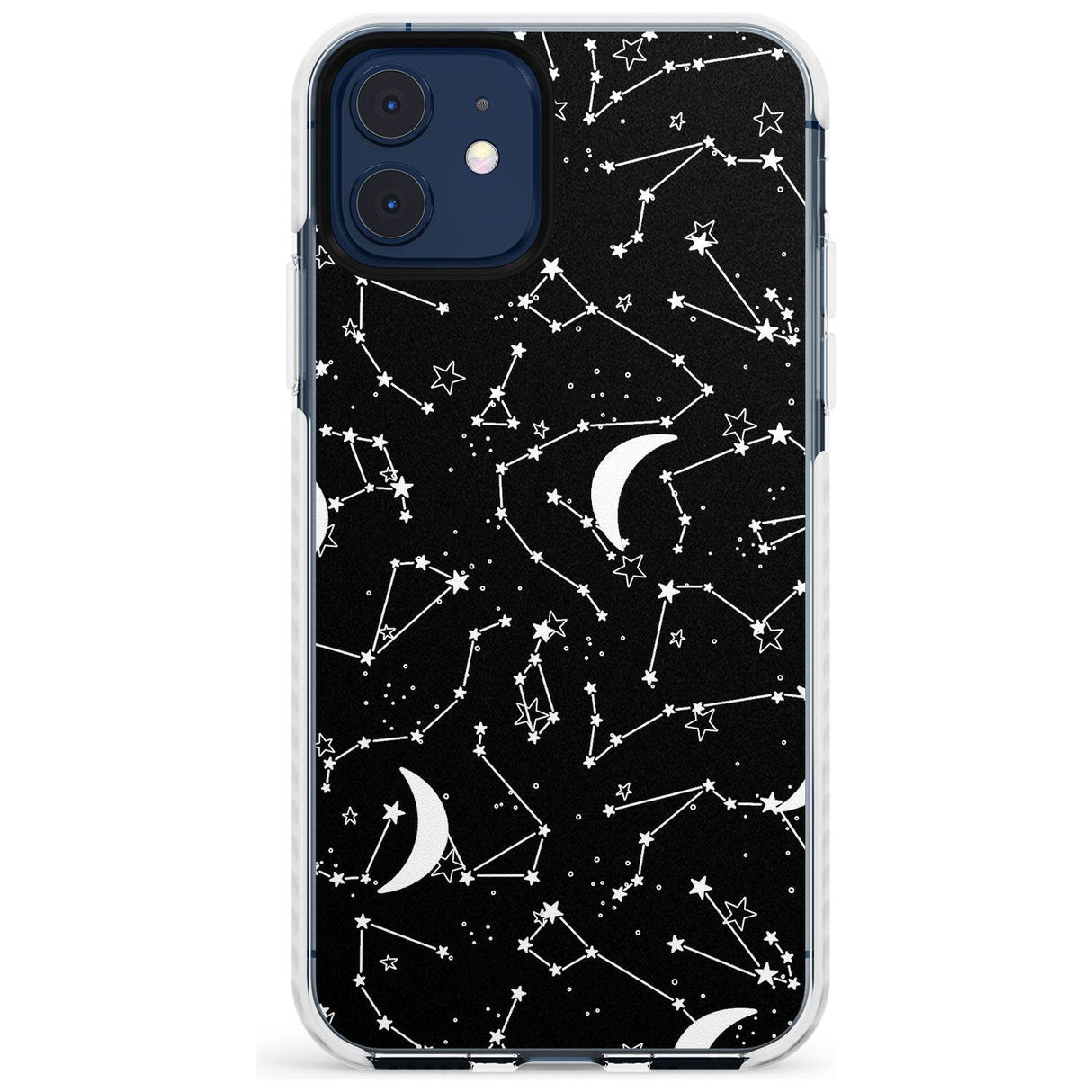 White Constellations on Black Slim TPU Phone Case for iPhone 11