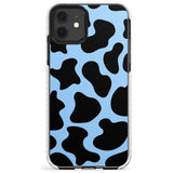 Blue and Black Cow Print Impact Phone Case for iPhone 11