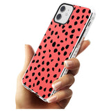 Black on Salmon Pink Dalmatian Polka Dot Spots Impact Phone Case for iPhone 11