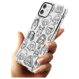 Girl Portrait Doodles Impact Phone Case for iPhone 11