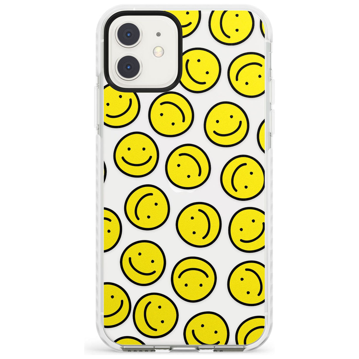 Happy Face Clear Pattern iPhone Case  Impact Case Phone Case - Case Warehouse