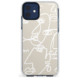 Continuous Line Faces: White on Beige Slim TPU Phone Case for iPhone 11