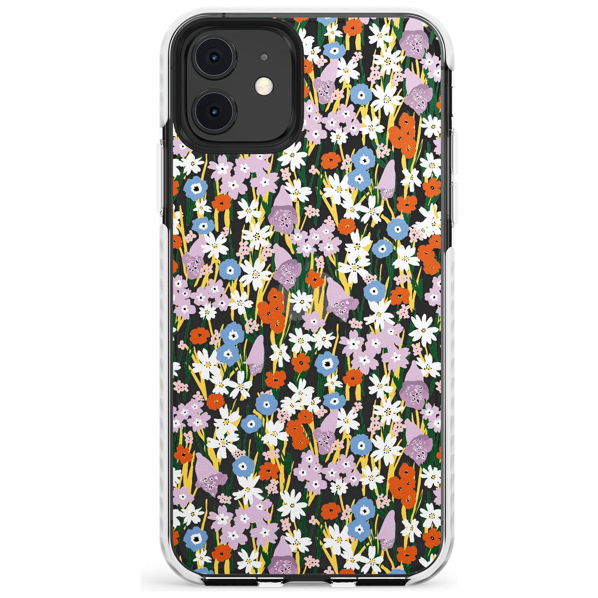 Energetic Floral Mix: Transparent Slim TPU Phone Case for iPhone 11