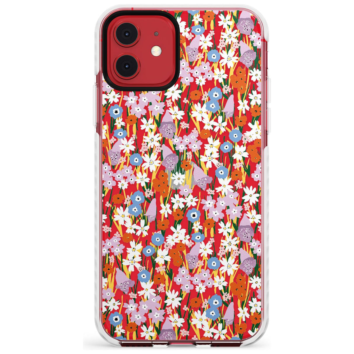 Energetic Floral Mix: Transparent Slim TPU Phone Case for iPhone 11