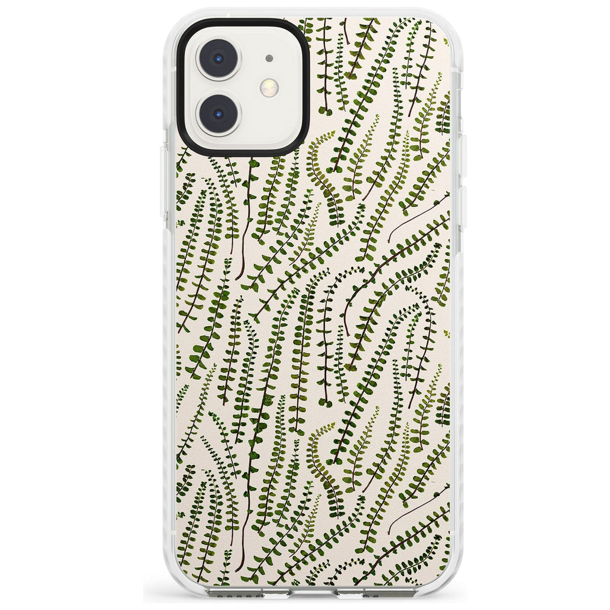 Fern Leaf Pattern Design - Cream Impact Phone Case for iPhone 11