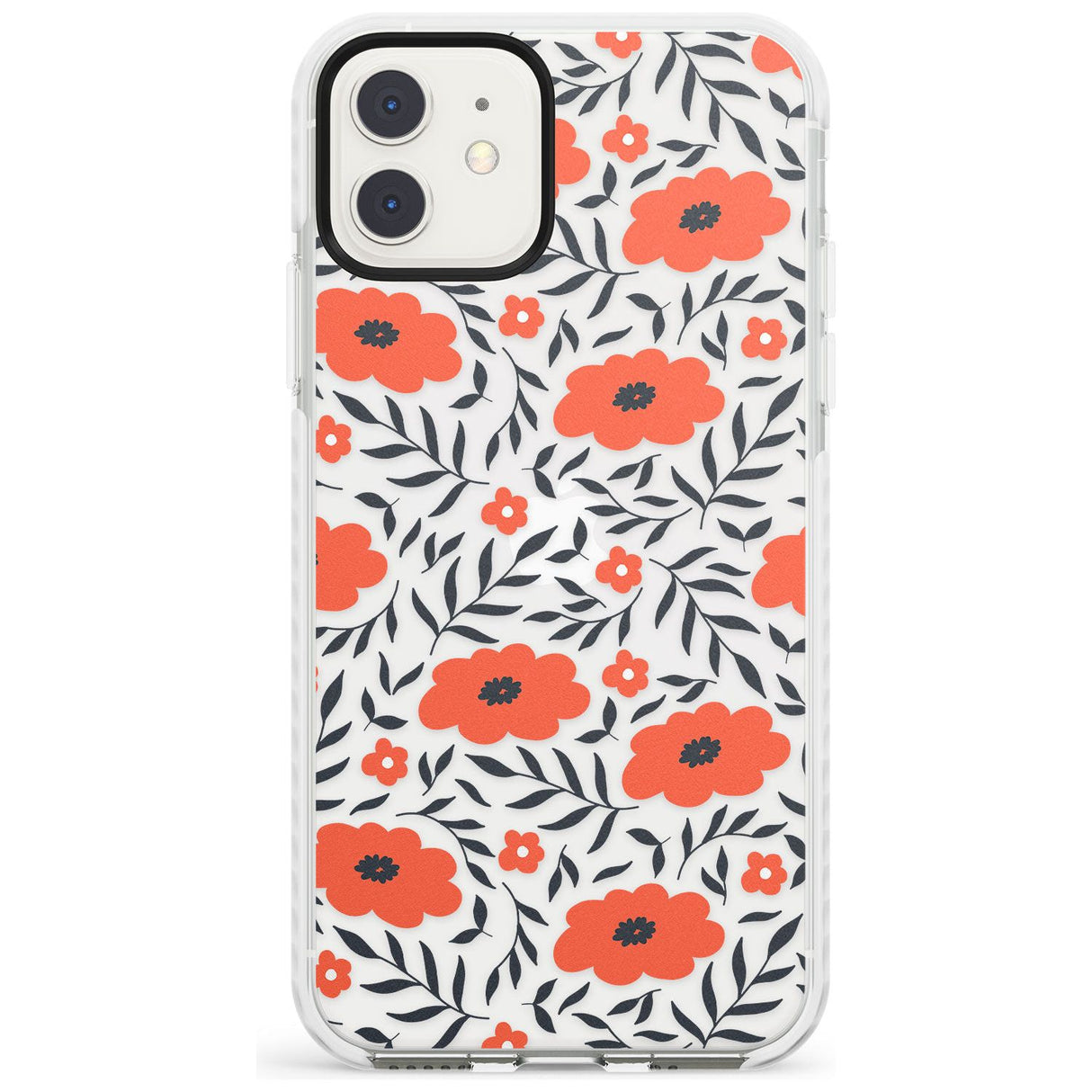 Red Poppy Transparent Floral Impact Phone Case for iPhone 11