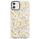 Yellow Leaves Transparent Floral Impact Phone Case for iPhone 11