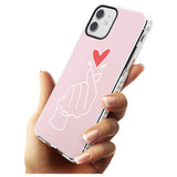 Finger Heart in Pink Slim TPU Phone Case for iPhone 11