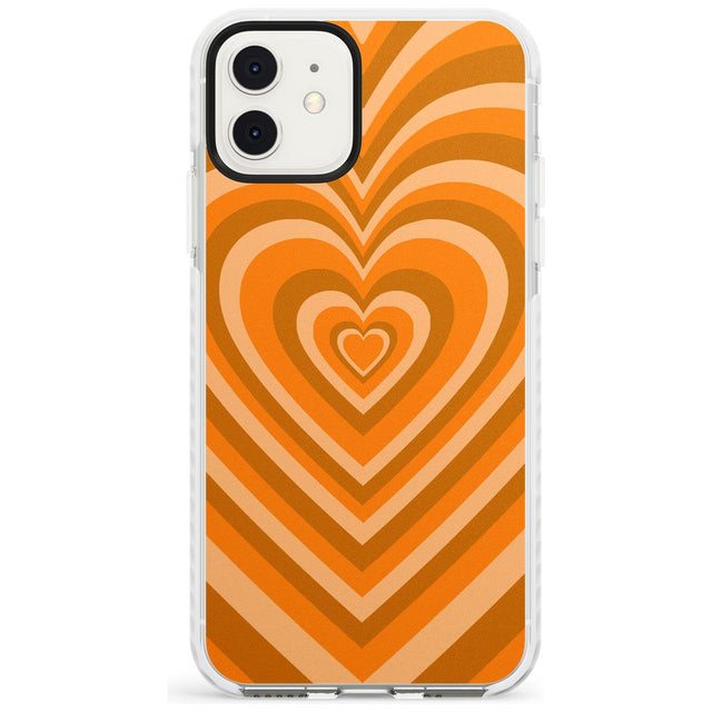 Orange Heart Illusion Impact Phone Case for iPhone 11