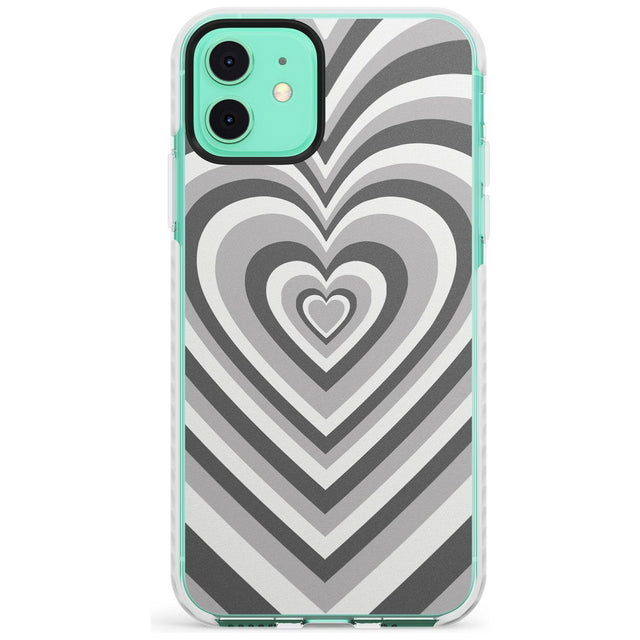 Monochrome Heart Illusion Impact Phone Case for iPhone 11