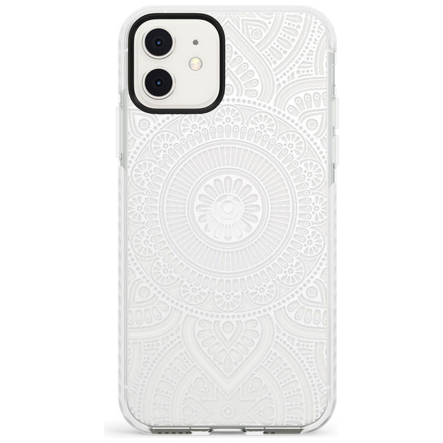 White Henna Flower Wheel Impact Phone Case for iPhone 11