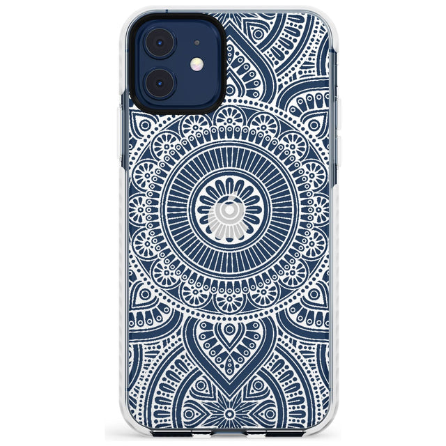 White Henna Flower Wheel Impact Phone Case for iPhone 11