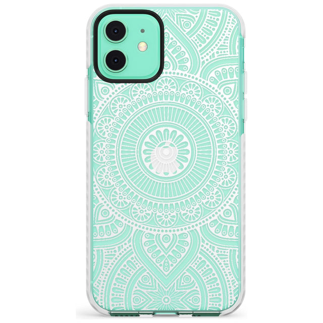 White Henna Flower Wheel Impact Phone Case for iPhone 11