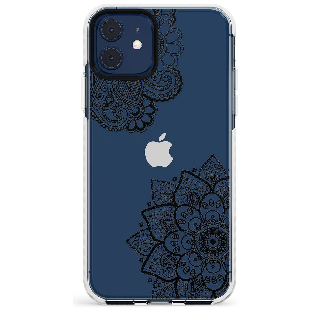 Black Henna Florals Impact Phone Case for iPhone 11