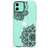 Black Henna Florals Impact Phone Case for iPhone 11