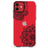 Black Henna Florals Impact Phone Case for iPhone 11