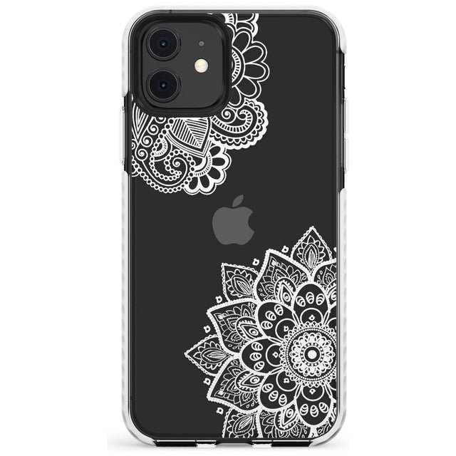 White Henna Florals Impact Phone Case for iPhone 11